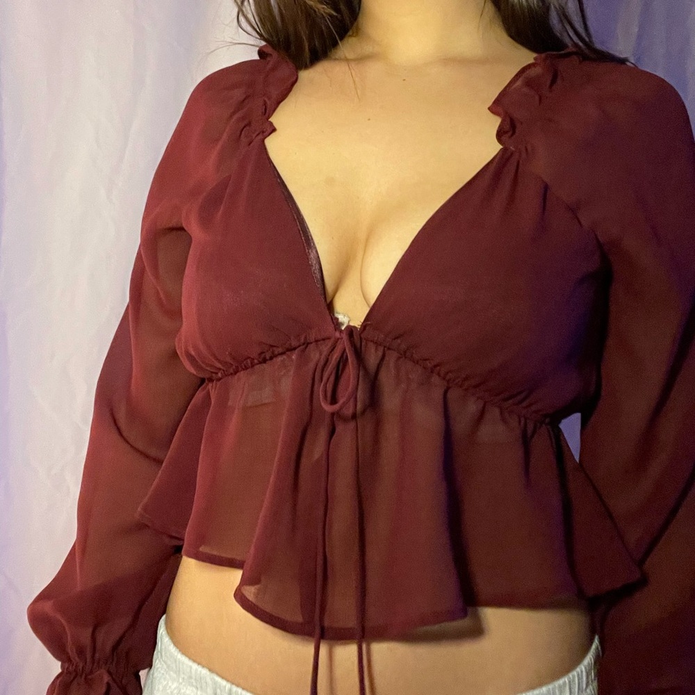 Maroon top